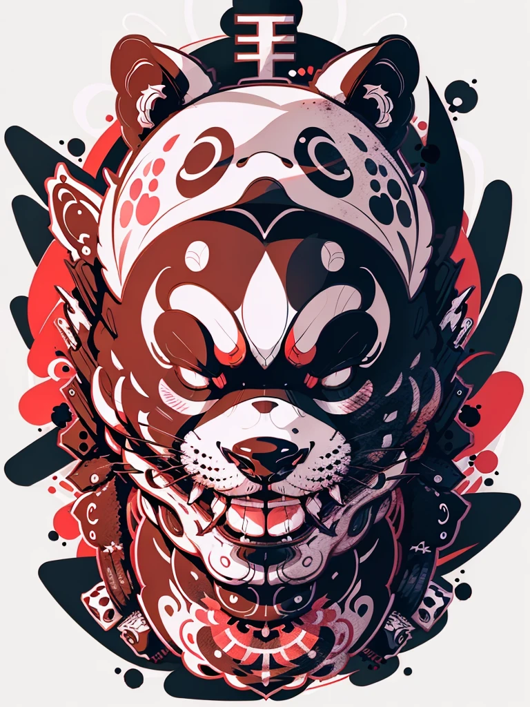 Panda head,Vector image, T-shirt design,