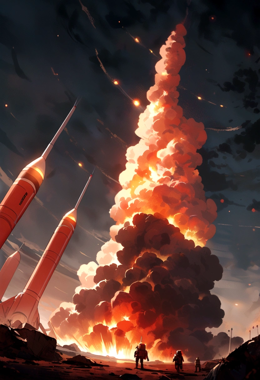 Photos of rockets launching to Mars