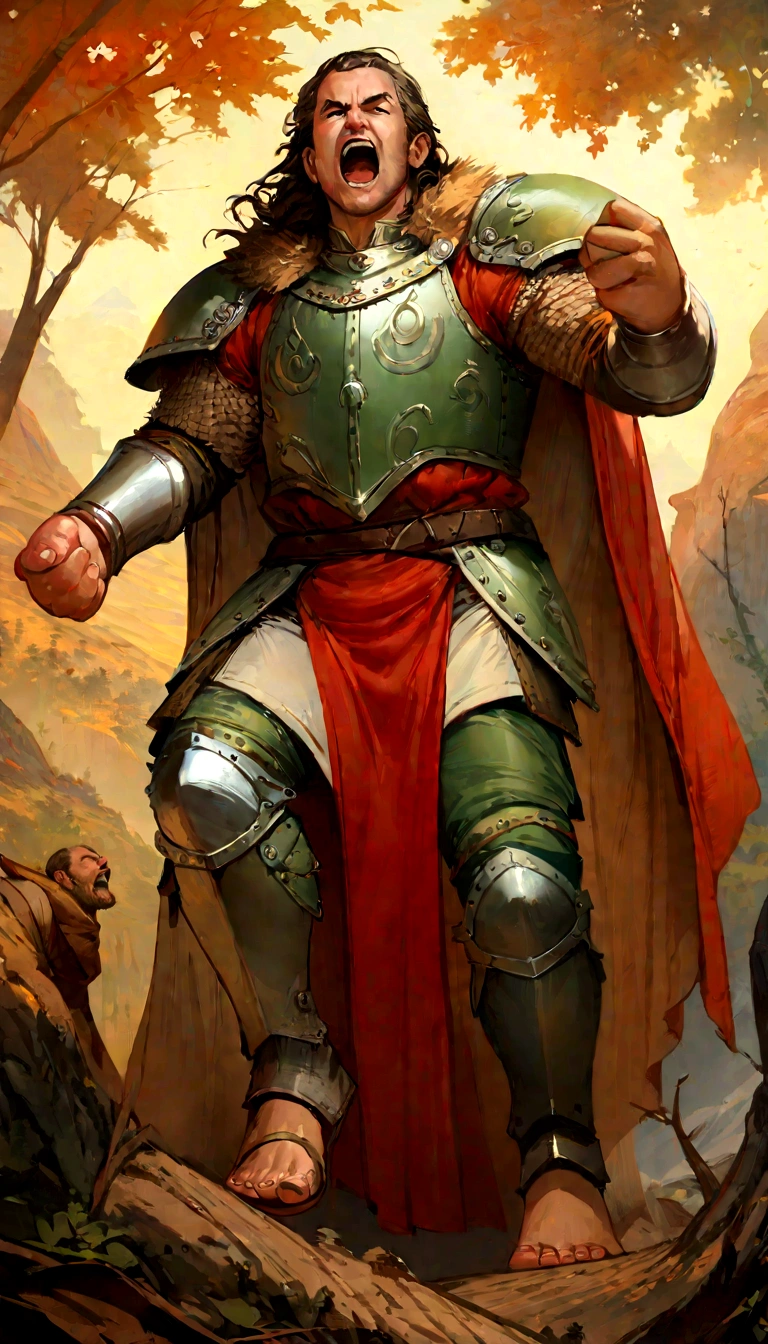 Gareth bale a footballers from wales wearing green white red coloured clothes, screaming, full body, fisting, cape, (extremely detailed CG 8k wallpaper), body photo of the most beautiful artwork in the world, medieval armor, body portrait, Nimrod the first king of Babylon, hunter, barbarian, macho man, majestic professional oil painting by Ed Blinkey, Atey Ghailan, Studio Ghibli, by Jeremy Mann, Greg Manchess, Antonio Moro, trend at ArtStation, trend at CGSociety, Intricate, High Detail, Sharp Focus, Dramatic and Photorealistic Painting Art by Midjourney and Greg Rutkowski