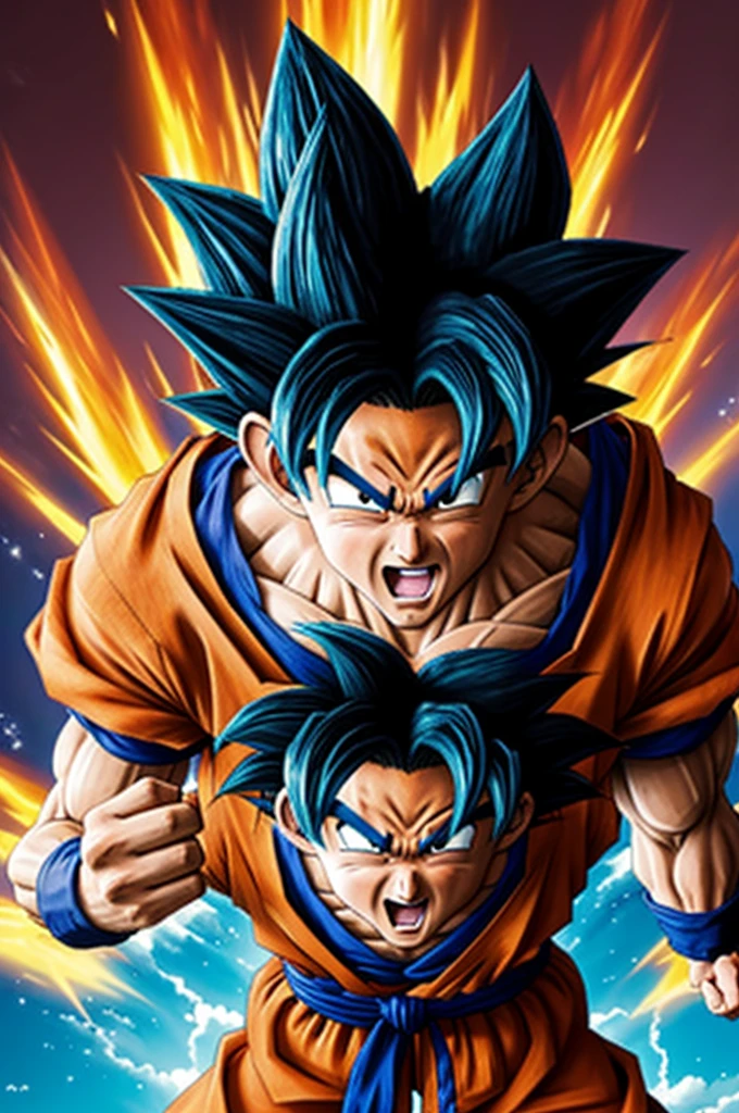 Goku down blue
