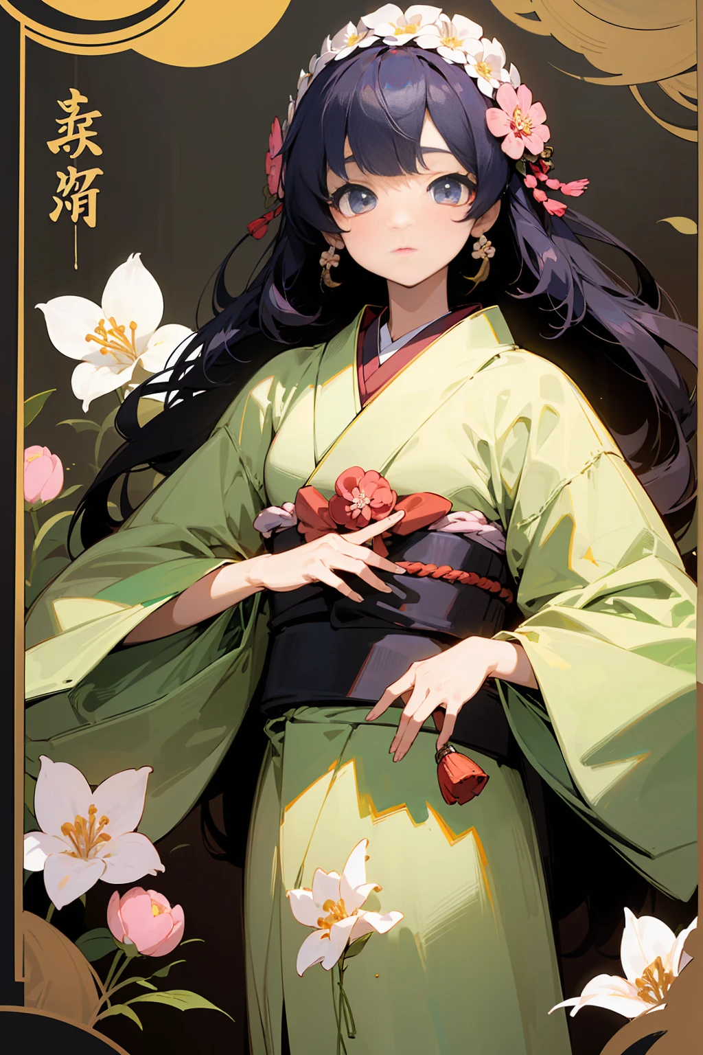 (((Two-dimensional beautiful girl、Like Japan cartoons、Flower Personification)))、Highest quality、on its own