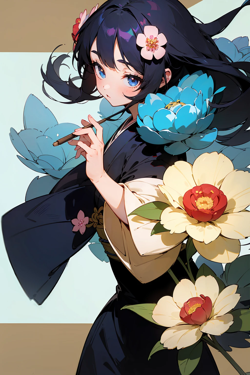 (((Two-dimensional beautiful girl、Like Japan cartoons、Flower Personification)))、Highest quality、on its own