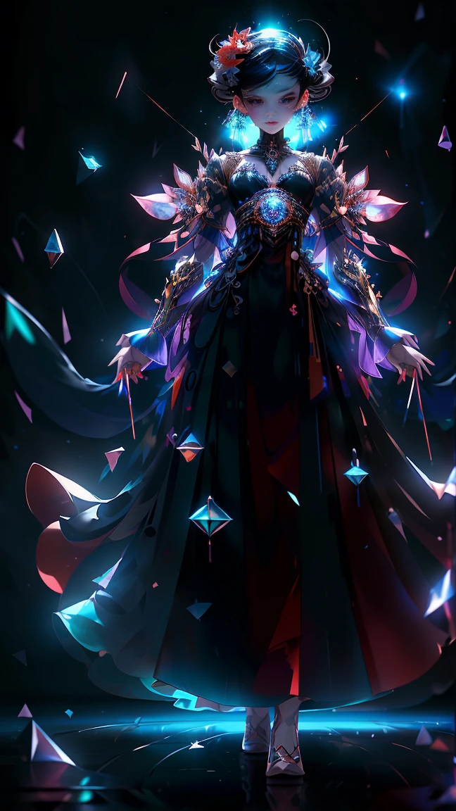 32K Ultra HD, highly detailed, denoising of strength:1.45, Abstraction, Oil, Sketch((best quality)), ((masterpiece)), highres, original, extremely detailed wallpaper,an extremely delicate and beautiful,illustration,cinematic lighting, volume lighting, bloom effect, light particleest quality), (Masterpiece), (An extremely detailed beauty:1.2),(Full body Villain posing:1.5), (cartoony:1.32), (colorful:1.2), Dynamic angle, (extremely detailed CG unity 16k wallpaper:1.1), (Denoising strength: 1.45), (tmasterpiece:1.37), beautiful detailed glow, detailed , beautiful detailed water, red moon, (magic circle:1, 2), (beautiful detailed eyepressionless, beautiful detailed white gloves, own hands clasped, (floating palaces:1.1), azure hair, disheveled hair, long bangs, hairs between eyes, dark dress, (dark magician girl:1.1), black kneehighs, black ribbon, white bowties, midriff, {{{half closed eyeig forhead, blank stare, flower, large top sleeves, illustration, god rays, sparkle, glowing light, (((masterpiece))), best quality, pixelated fragments, data corruption,colorful noise, visual chaos,contemporary aesthetics, blink-and-you-miss-it detail, richard phillips, dark magenta and orange, woodland goth, pierce brosnan, drip painting, metaphor for death concurring all, Mixed media, Texture, Contrast, Depth, Creativity, Imagination, Ceramic, Cerulean, Vermilion, Impasto, Glaze, Grayscale, Fauvism, Renaissance,, fractal art:1.35, side lighting, sparkle, god rays, ray tracinasterpiece)), perfectly detailed best quality, UHD, 32K, HD, unity, High resolution, best quality, masterpiece , wallpaper, masterpiece —chaos 45 —s1000 , (best shadow), elegant, volumetric lighting ultra wide field of view, ultra high definition quality, high detail, aesthetics, natural lighting, ultra high quality, depth of detail, level of detail, high quality, high-definition , realistic rendering, half body, medium shot