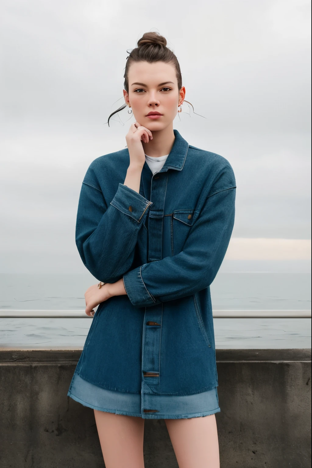 RAW photos, Cass Bird's Light Portrait of a Young Woman, 22 years old, With long blond hair, Light blue eyes and pale skin, Hunt 3, Detailed student