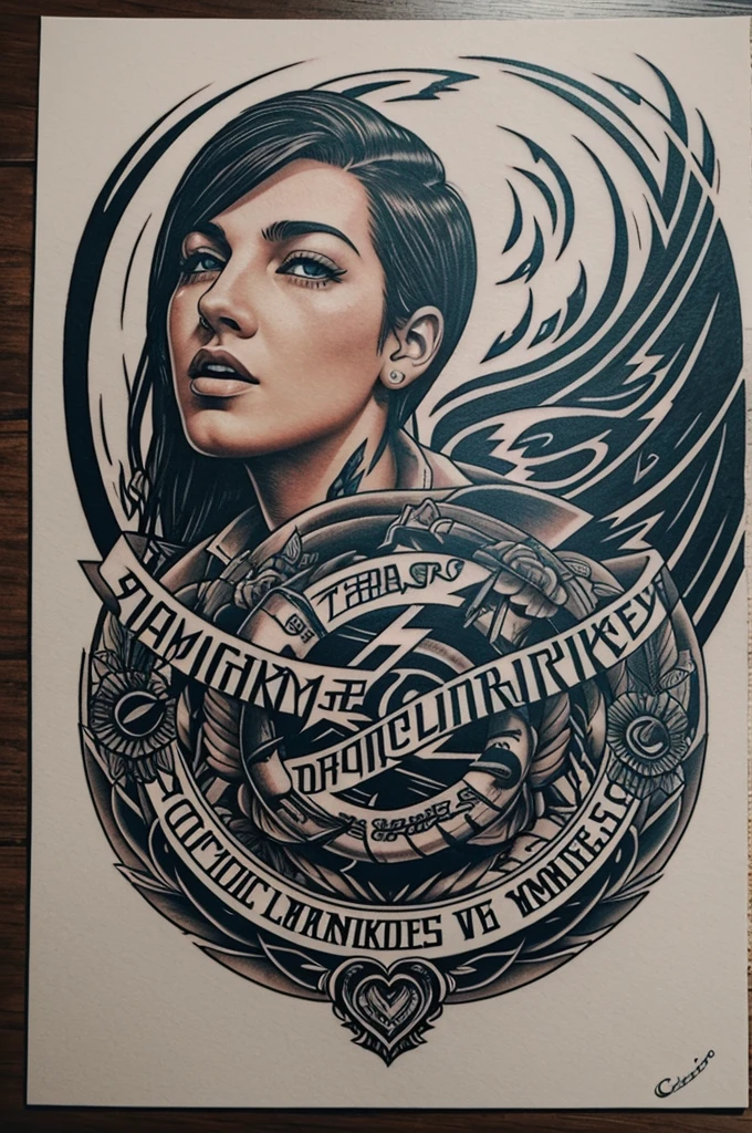 make a tattoo design about the song crying lightning by arctic monkeys