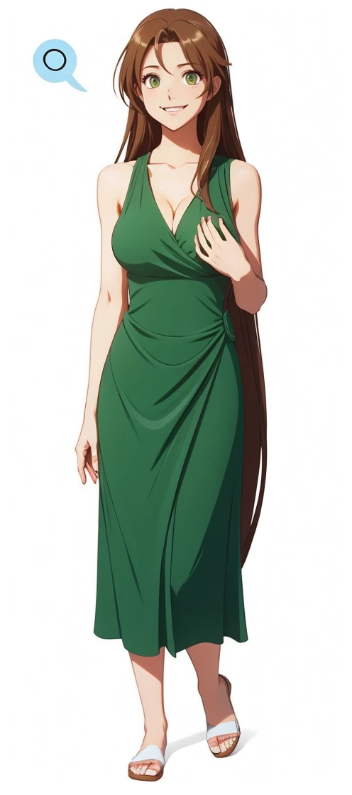 (POV Dating : 1), blue dress, Mei Terumi, anime cels style, best quality, high resolution, 1girl, (large breasts:1.2), beautiful face, long hair, brown hair, green eyes, ((hair over one eye)), red lipstick, cowboy shot, light smile replace with kushina izumaki