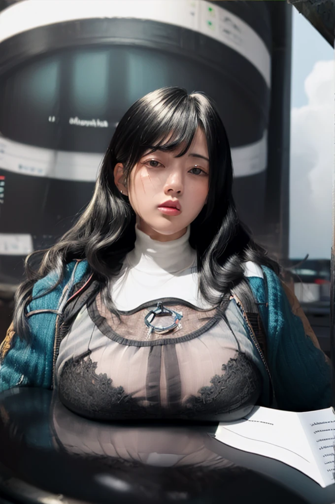 ((((ultra illustrated style:1.0)))),best quality,best animated,masterpiece,ray tracing, global illumination,breast rest,breasts on table,upper body,1girl, solo
 