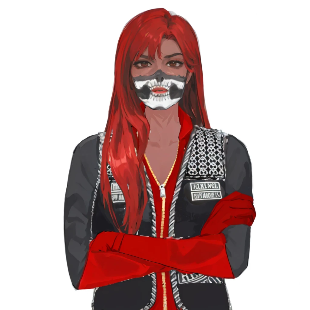 (masterpiece:1.2, best quality), (1girl, solo, upper body:1.2),flat face,Hair: buzz cut,Clothing: oversized, distressed denim jacket with patches and pins, paired with black skinny jeans and combat boots, Hanging out in an underground music venue or street art exhibit