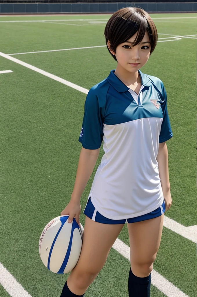 anime girl short hair sports uniform 
