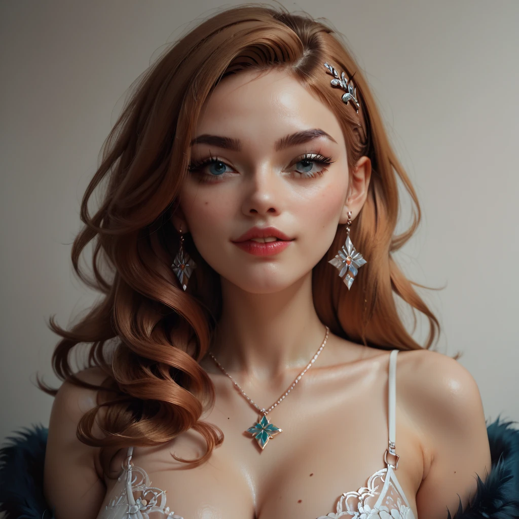 Nordic goddess wearing Palestine keffiyeh