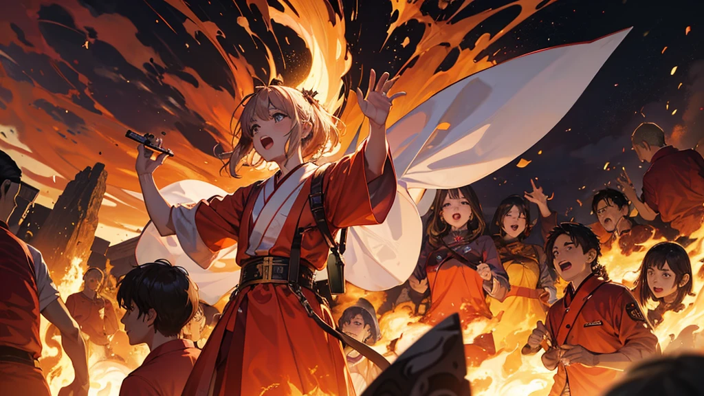 Human Crowd, In hell of fire, Surrounding the man, もっと大きな声でshout, shout,In the great valley,