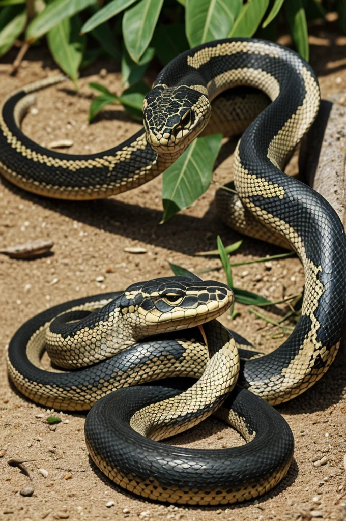 A logo of a snake about to devour a rat with the name ratatui live food for reptiles