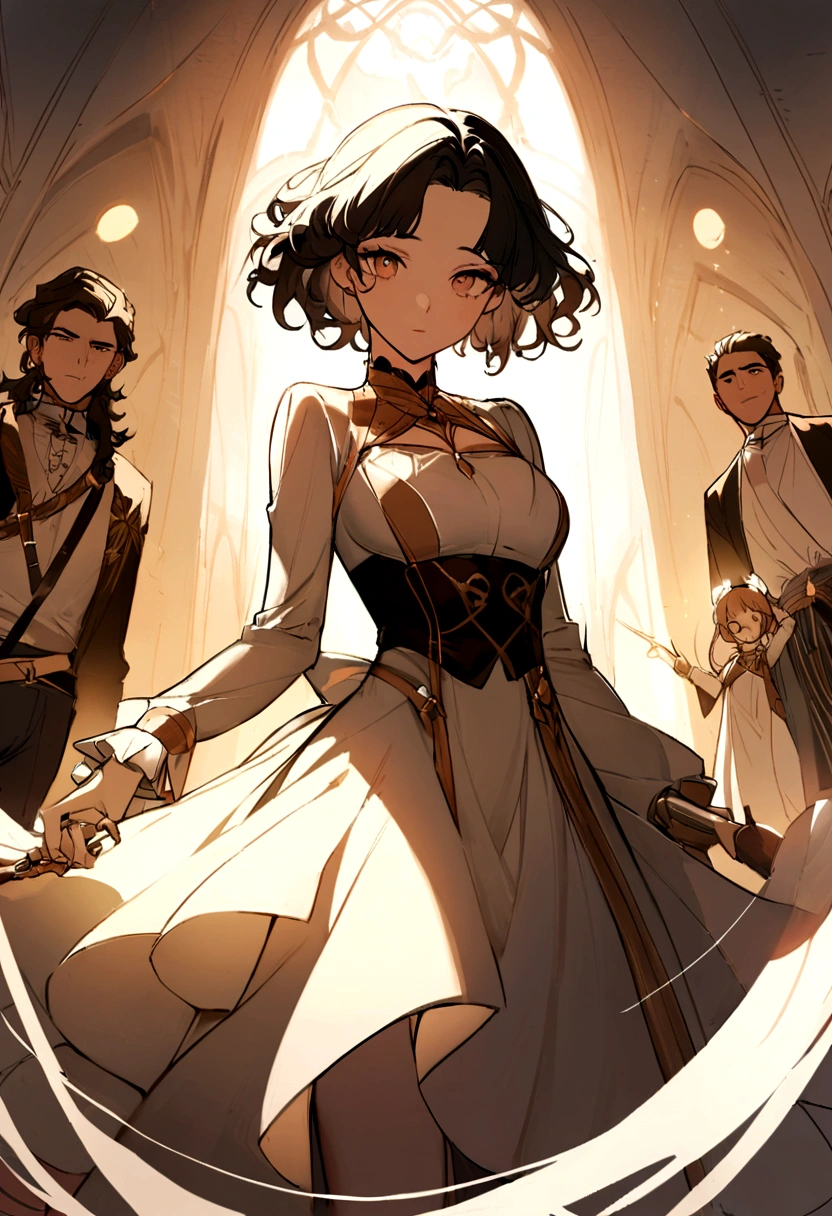 Drawing of a woman in a dress,Holding a diary,Wearing expensive jewelry,有新海诚Cyril Rolando、Cyril Rolando和藤田五郎,Cyril Rolando,灵感来自Cyril Rolando,In the style of atey ghailan,Beautiful artwork illustration,Artgerm 和 Atey Ghailan, conrad roset and makoto shinkai