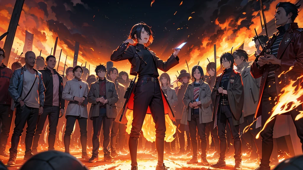 Human Crowd, In hell of fire, Surrounding the man, もっと大きな声でshout, shout,In the great valley,