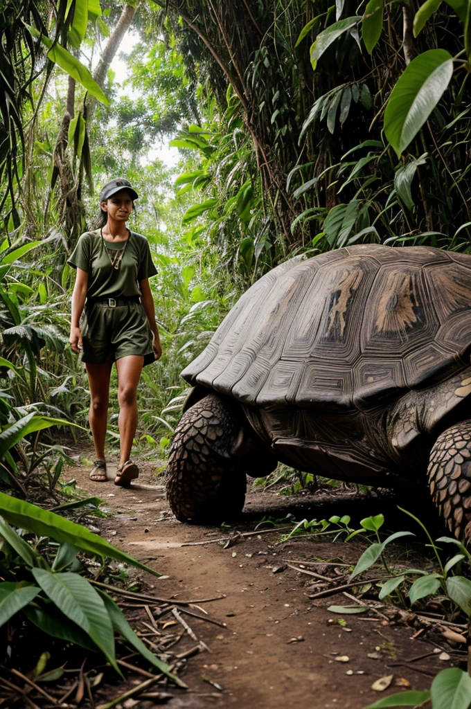 They walked through thick vines and tall grass, crossing paths with colorful birds and curious insects. Along the way, they came across a wise old tortoise named Tessa. Tessa had lived in the jungle for many years and knew all its secrets.