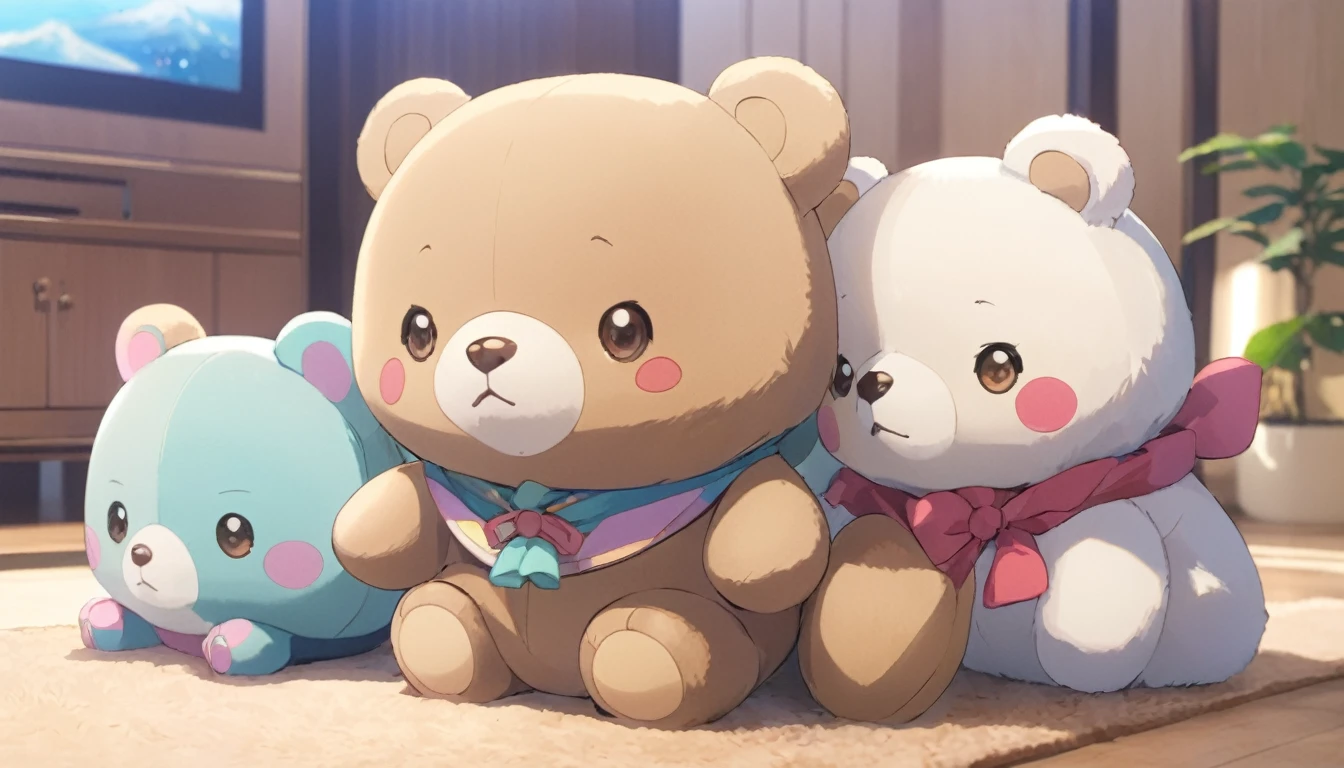 Cute stuffed bear、Japanese anime style