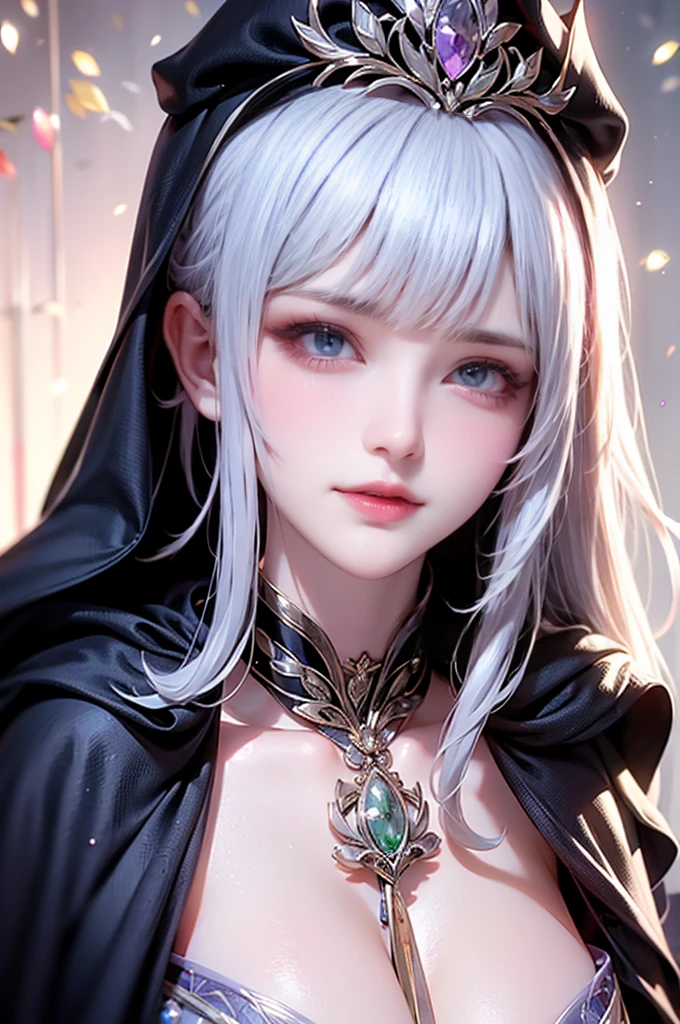 (Main Comment: 1.4, best quality)+, (Super Detail)+, [Super Detail eyes]+,
(A cute girl), 17 years old,Long hair, Thick hair (Variza: 1.2), Pale skin, Charming smile, Huge leaves, Empty eyes, Green lips
(She wore a conservative luminous lace dress, Purple pattern, 1.5), (cloak: 1.4) Long sleeve, Crystal tiara, A sea of vines and flowers, Dream bubbles, Full body pictures, stocking,
(Complex glowing starry sky: 1.1),
(black and white: 1.16), (Depth of Field: 1.4), Intricate details