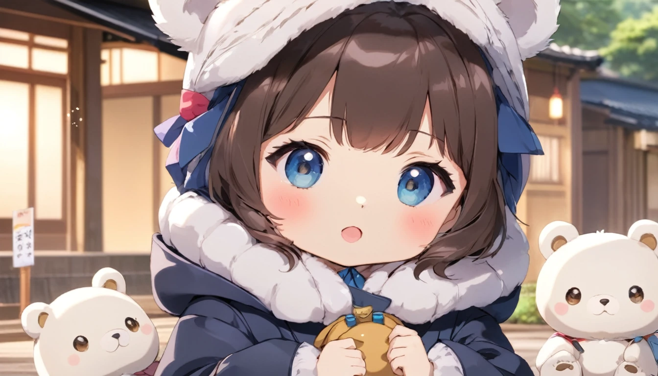 Cute stuffed bear、Japanese anime style