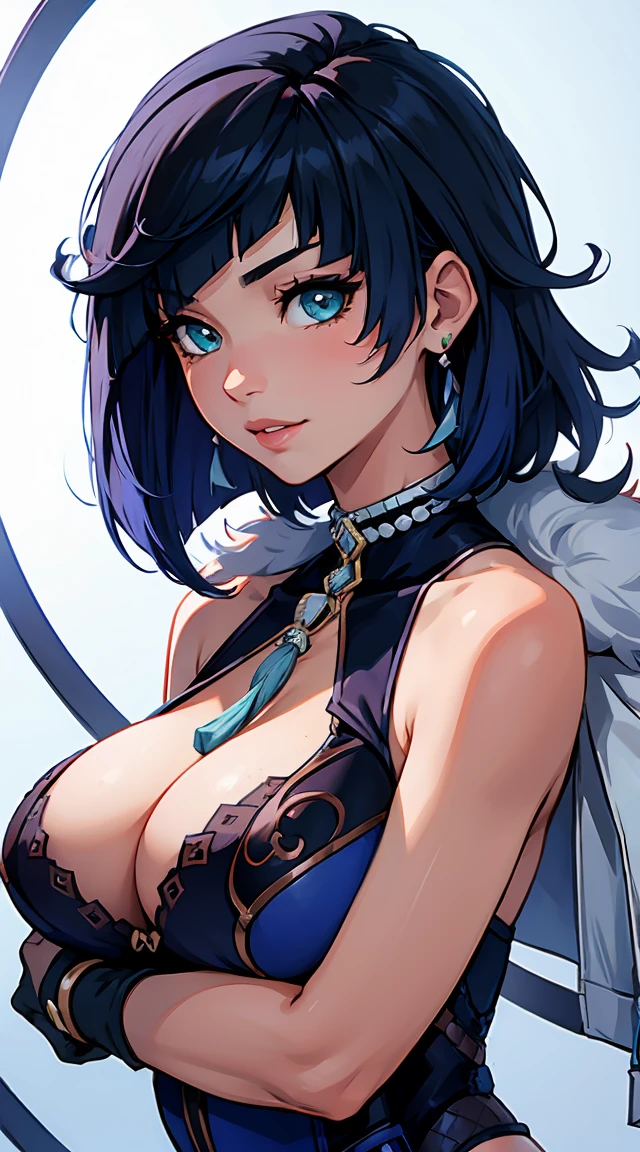 Girl, hug breast:1.8, sexy, upper body, nanami