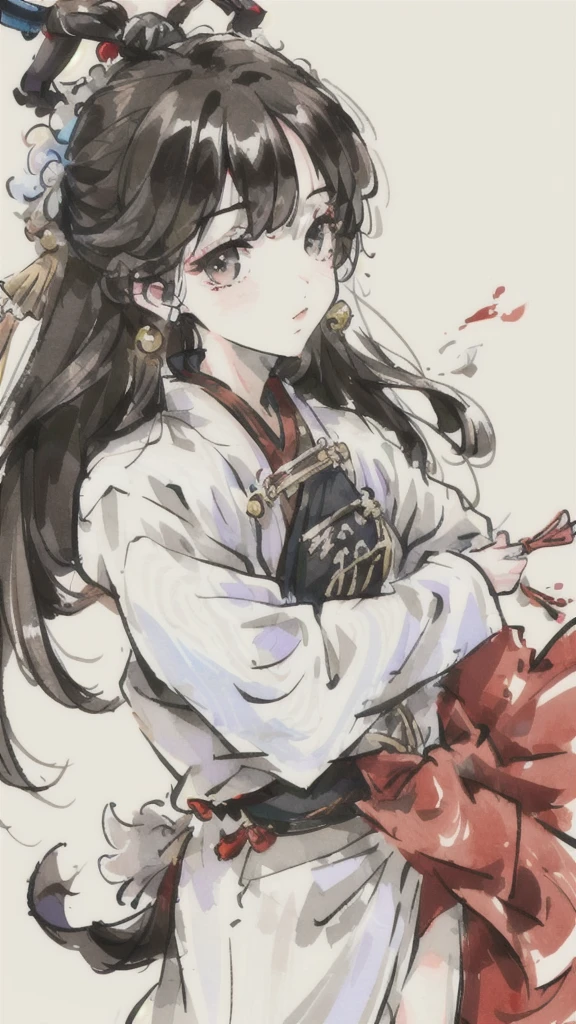 ((4k,masterpiece,best quality)), shuimobysim, traditional chinese ink painting, noble outfit
1 man, solo, black hair, long hair, white, calm face, look at viewer