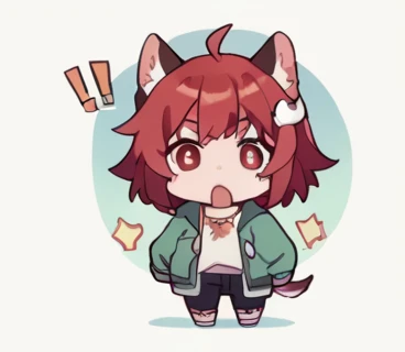 Chibi Character , surprise, high resolution,girl,Kemomimi,