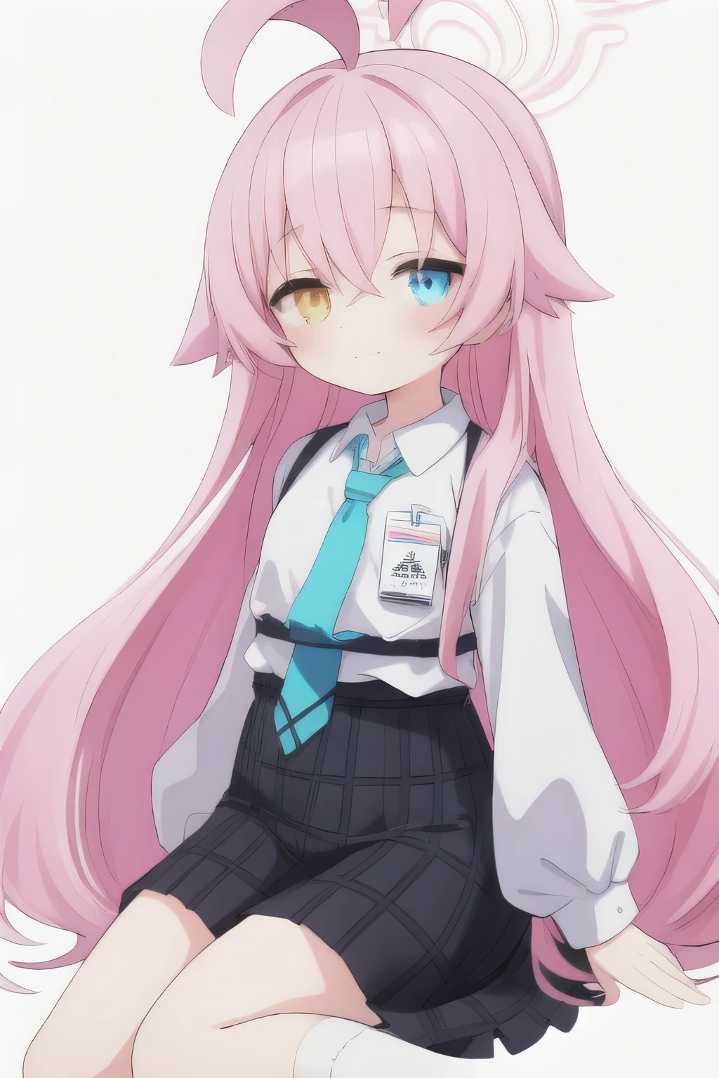 hoshino \(blue archive\),cute,white background,sitting
