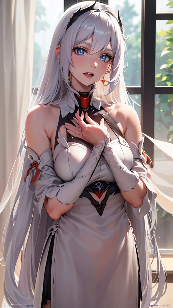 1girl, long_hair, beautiful detailed eyes, beautiful detailed lips, extremely detailed face, longeyelashes, maid, posing, selfie shot, mirror, window, radiant skin, natural lighting, soft colors, dreamy, serene, (best quality,4k,8k,highres,masterpiece:1.2),ultra-detailed,(realistic,photorealistic,photo-realistic:1.37)