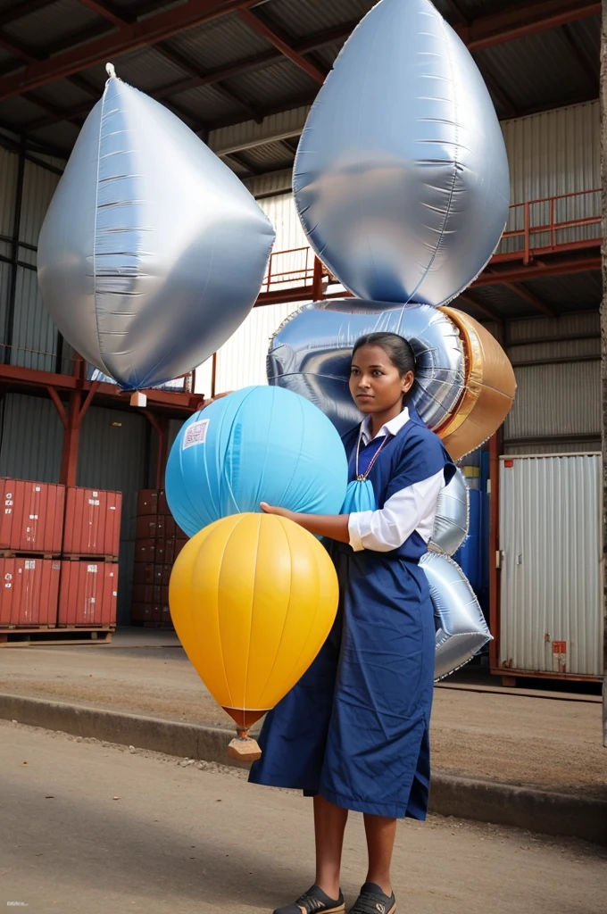 Hot air baloon carrying commodities exported