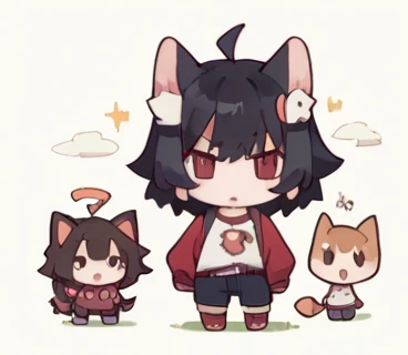 Chibi Character , like, high resolution,girl,Kemomimi,