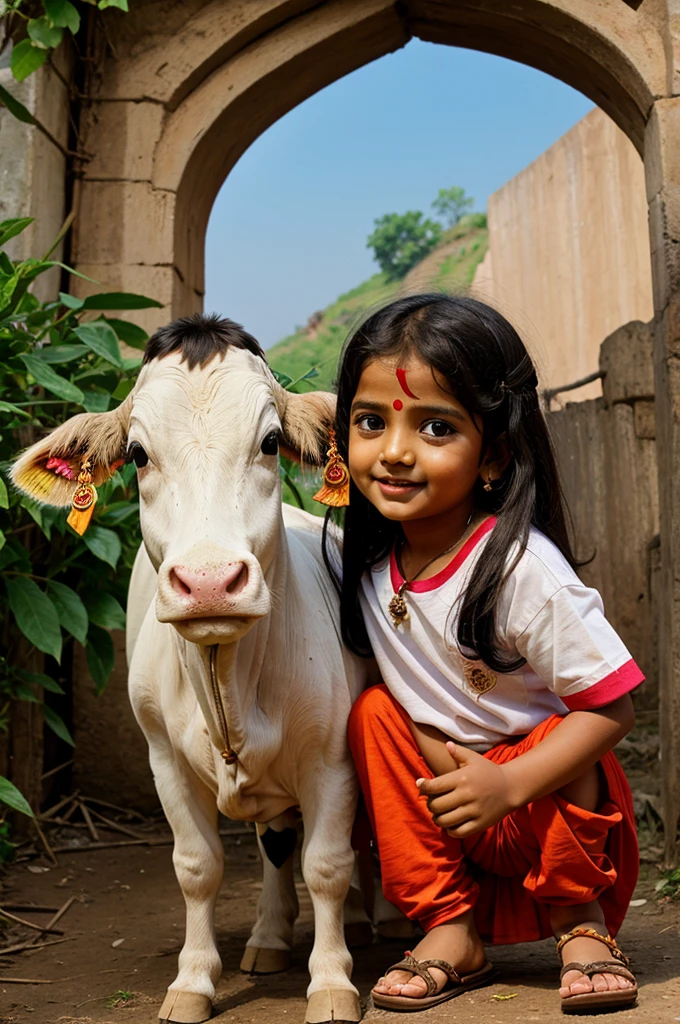 Little shree krishna with cow 