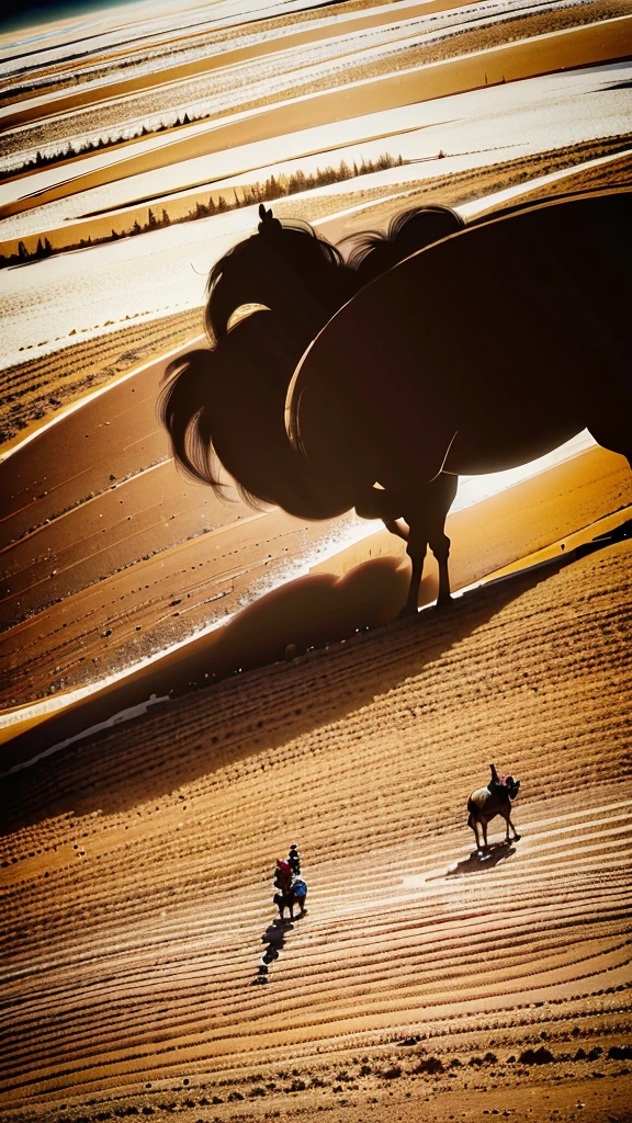 Silk Road，desert，camel，Horse，grassland，Gobi，Takayama(best quality,4K,high resolution,masterpiece:1.2),Ultra Detailed,Practical,photoPractical:1.37,