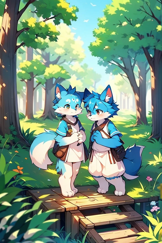 Blue color fur,Canidae,fox motif,Rural landscape,Stand on your feet,