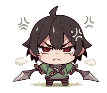 Chibi Character , Angry, high resolution,girl,Kemomimi,