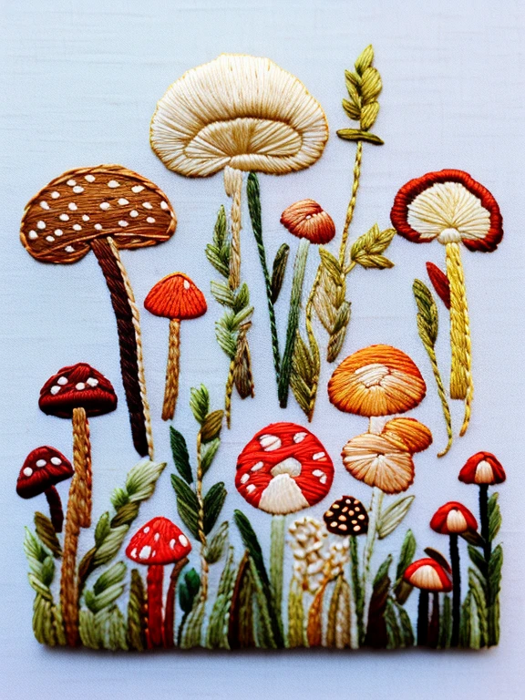 Mushroom embroidery