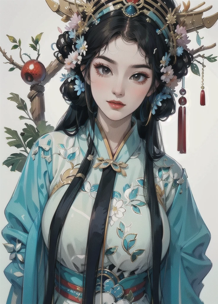 one-girl， Ancient Chinese clothing，Wolfberry-like hairpin， Side face， rays of sunshine， Clear face， Clean white background， tmasterpiece， super detailing， Epic composition， hyper HD， high qulity， extremely detaile， offcial art， Uniform 8k wallpaper， super detailing， 32k  