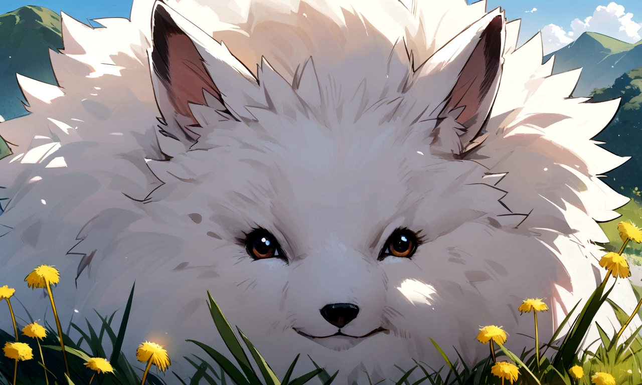 Dandelion close-up, unmanned, Landscape only, white, fluffy