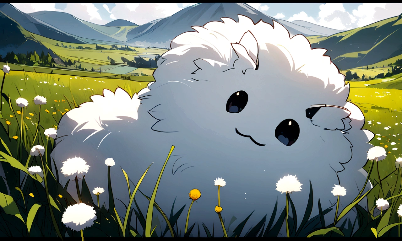 Dandelion close-up, unmanned, Landscape only, white, fluffy