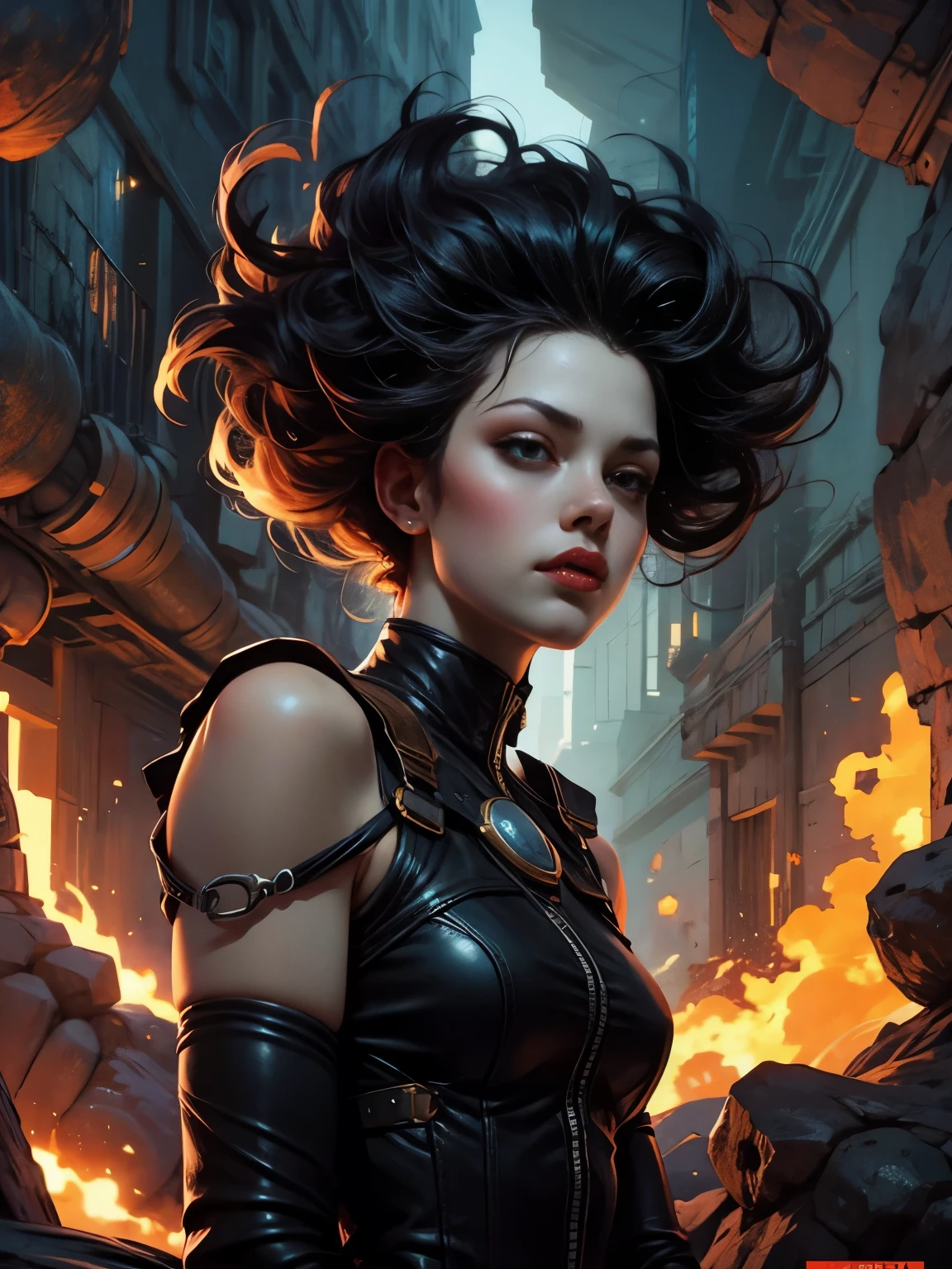 Dark Fantasy RPG Scene、Monsters ambush adventurers in the dungeon、It has eyes, a large mouth, fangs, and a long red tongue sticking out.、Horror、Manga style、Detailed fantasy creatures、Dramatic lighting、Cinematic composition、Dynamic action poses、4K、Very detailed、Photorealistic、mimico