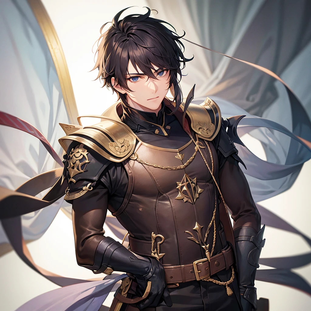 male　Front view portrait　background through