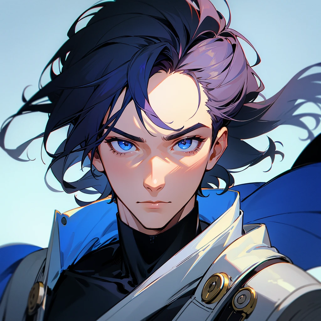 male Front view portrait background through