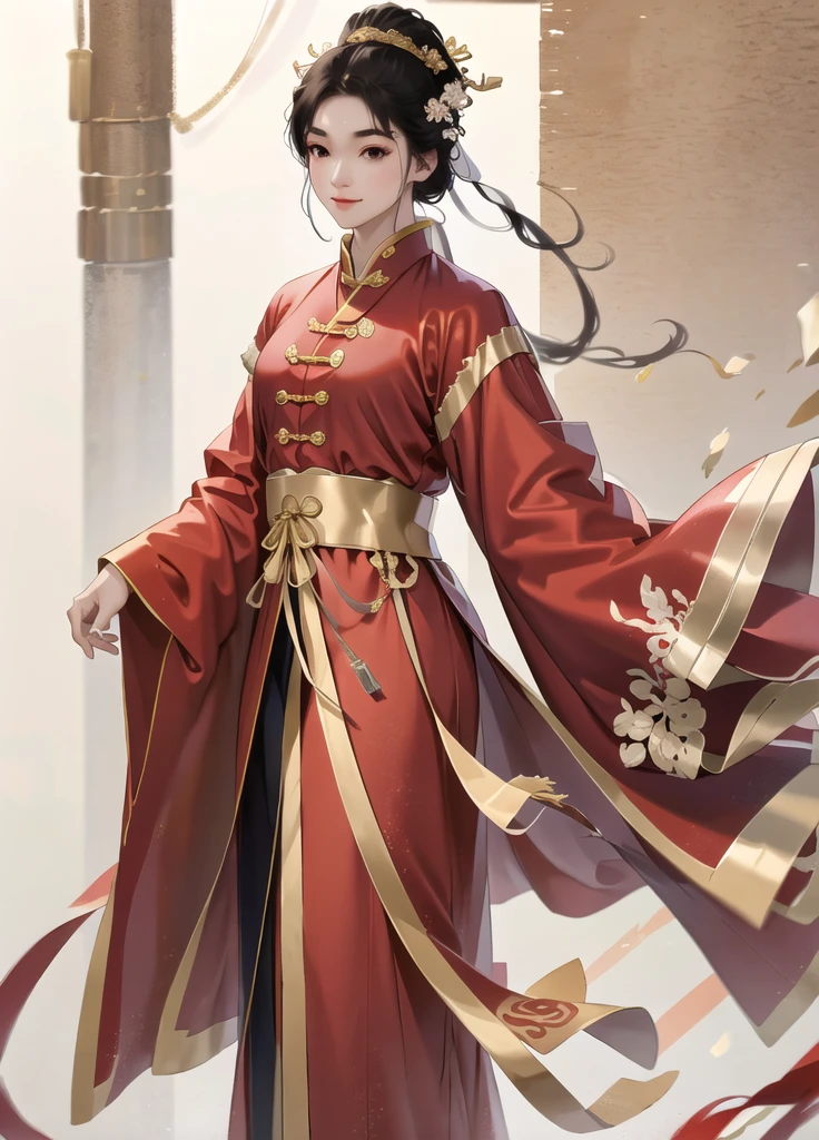 one-girl, Ancient Chinese clothing,Wolfberry-like hairpin, Side face, rays of sunshine, Clear face, Clean white background, tmasterpiece, super detailing, Epic composition, hyper HD, high qulity, extremely detaile, offcial art, Uniform 8k wallpaper, super detailing, 32k