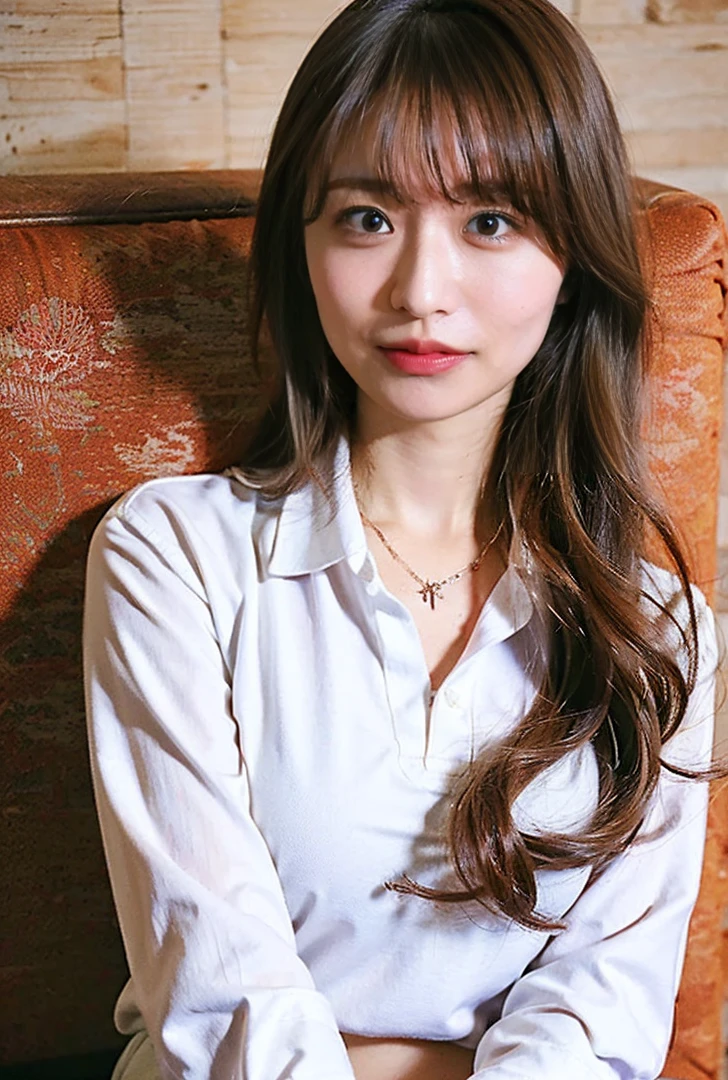 ((Both hands are in front of the navel、A photo of her panties showing through a short polo shirt、Hands roll up shirt、She is wearing a navy polo shirt and luxurious white panties.、:1.4))、Being in the living room、Length cream hair color、Her huge breasts are obvious even through her clothes..、Small earrings、Light brown hair color、:1.4))、Shiny Hair、Light beige hair color、Background Blur、Light brown hair、{{Cowgirl Shot}}、((Close-up shot from the waist up、Big Breasts:1.4))、Big Breasts、にっこりsmile、服からでも分かるBig Breasts、Cowboy Shot、素敵なsmile、((Revealing clothing))、Full body photo、ring、Tuck your hair behind one ear、Silver Necklace、smile、Caustics、Highly detailed photos、Big Breasts、Super no makeup、(8K、RAW Photos、Highest quality、masterpiece:1.2)、(Realistic、Realistic)、1 Girl、((Big Breastsショートヘア、Looking into the camera:1.4))、Hair blowing in the wind