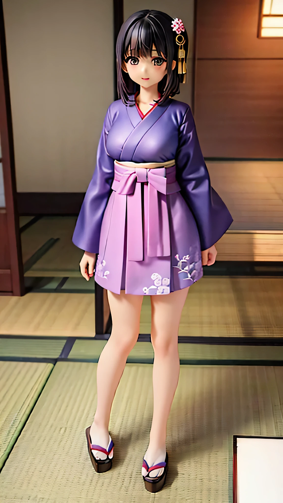 High-detail images　Japanese style cute girl　Full Body Shot　front　