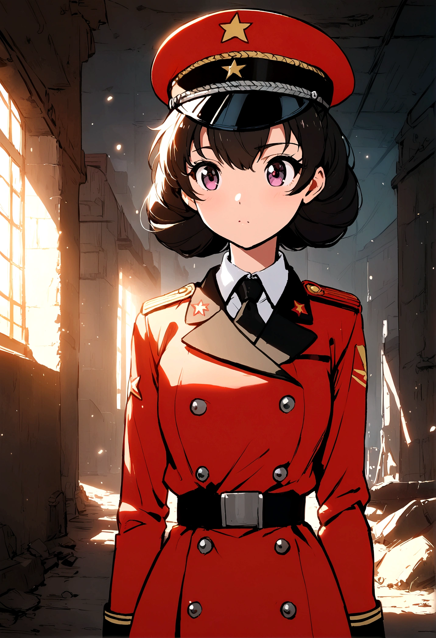 Anime soviet soldier girl cute attractive