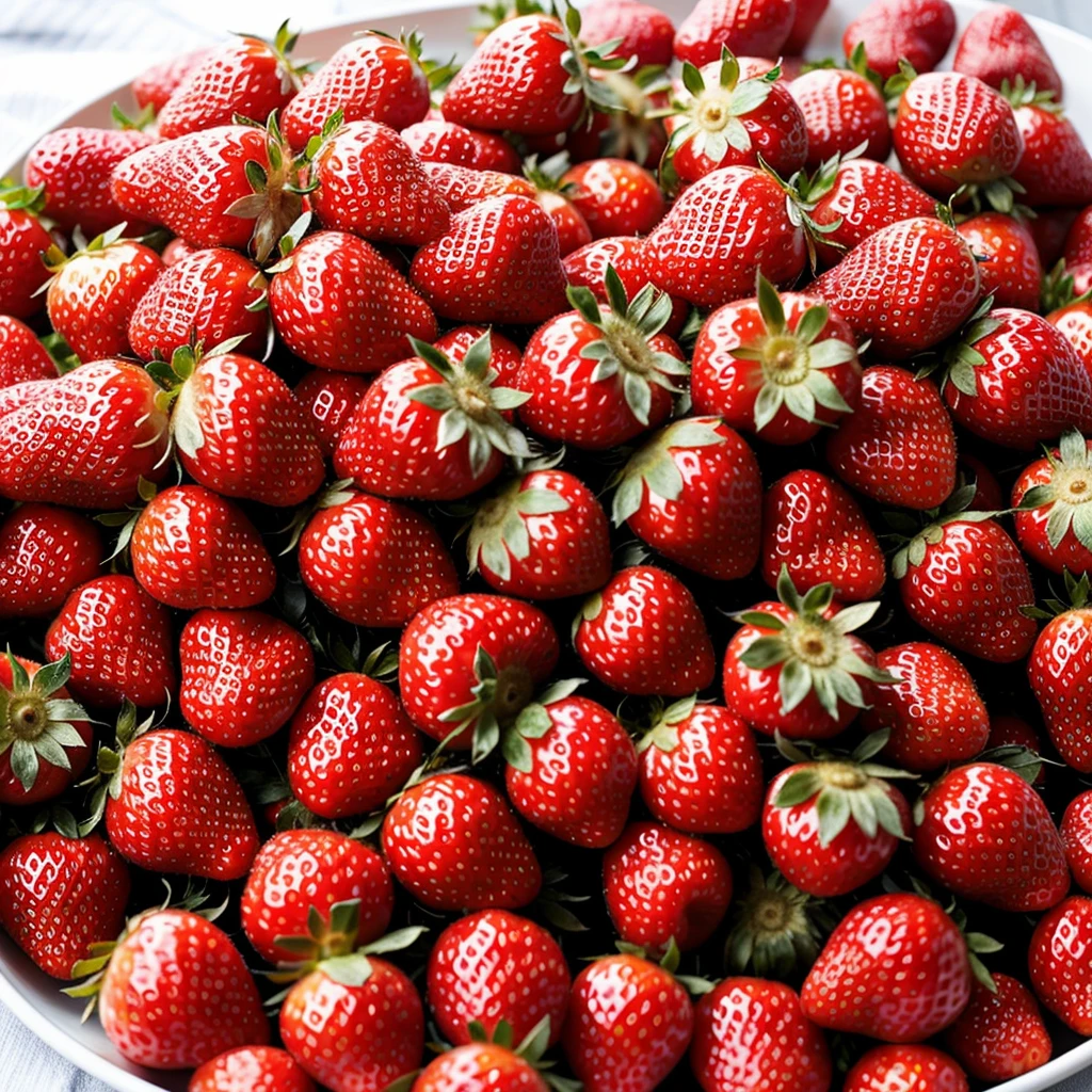 explosion of juicy strawberries with red splashes