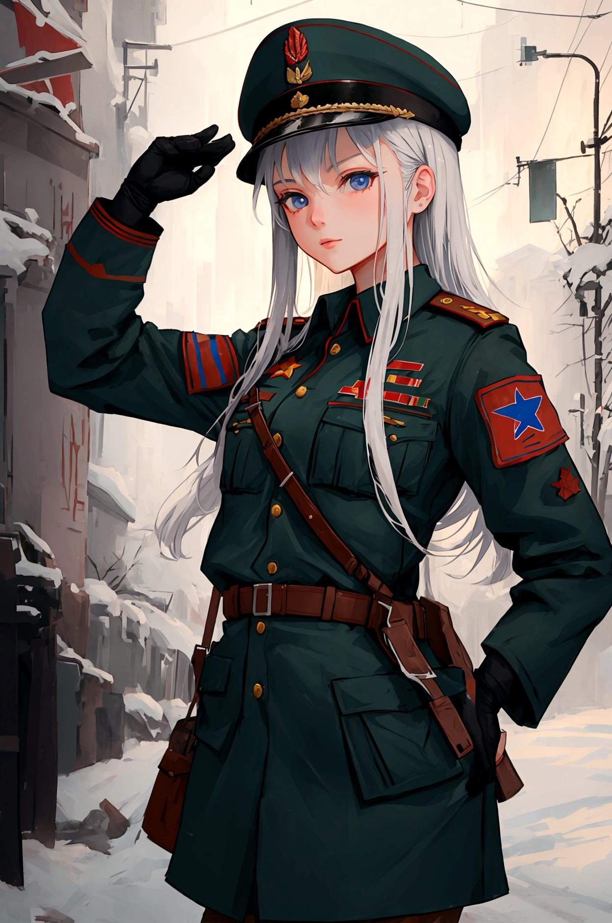 Soviet soldier, girl, attractive
