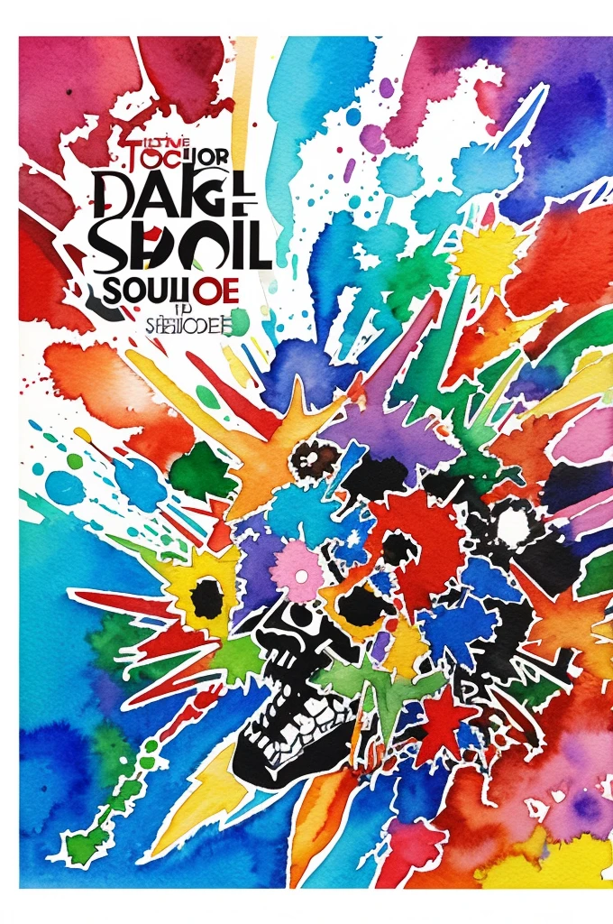 Doodle art school student anti-drug poster center exploded watercolor