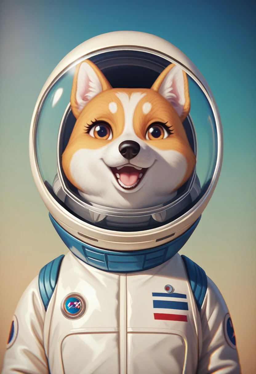 Vector art (Corgi in an astronaut suit: 1.3) In space. Corgis are supposed to be cute and have adorable expressions., Show your excitement for space adventure. The astronaut's suit、You can decorate it with space-themed patches (And a helmet: 1.1) With reflective visor. Surrounding Corgi with Floating Stars, planet, Colorful nebulae against a black background convey the vastness and beauty of the universe. Using bold and vibrant colors、Make your illustrations visually appealing and cheerful