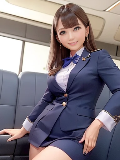 A woman wearing a dark blue flight attendant uniform'A woman in uniform、I witnessed a young man in a suit massaging my ??????? over my bra.。., (Subjective heart-grabbing,POV hands,Grab your ?????:1.3)、Showing off your bra, skirt, panties, ?????????, (shiny light blue satin panties:1.3), , (Shiny light blue satin bra:1.5), Embarrassed expression, Knee socks,garter belt, skirt lift , Realistic, Two-dimensional beautiful girl
