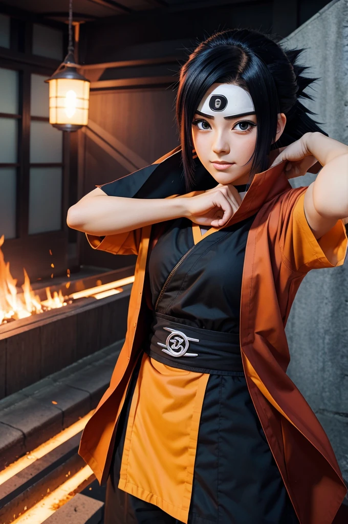 Make a fusion of anime Naruto and kakasi